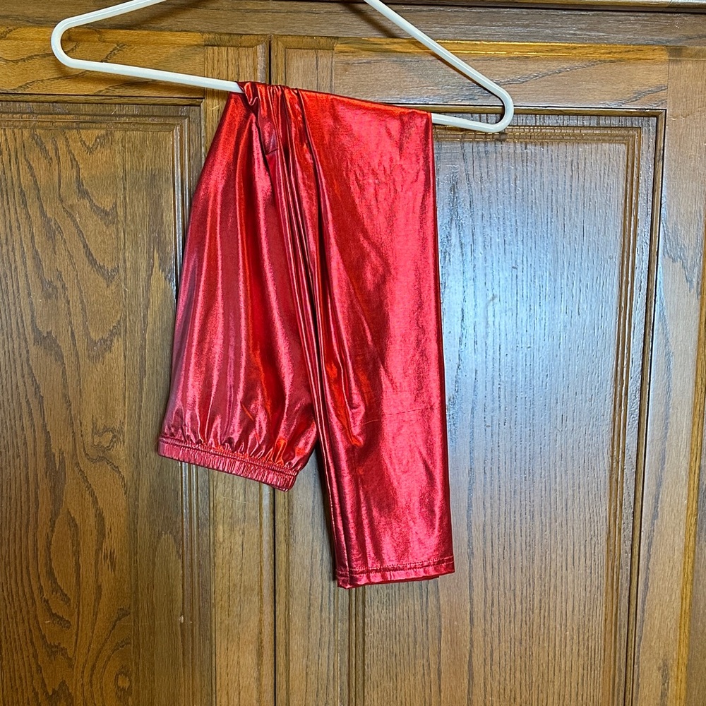 Boutique Red metallic leggings lightweight
